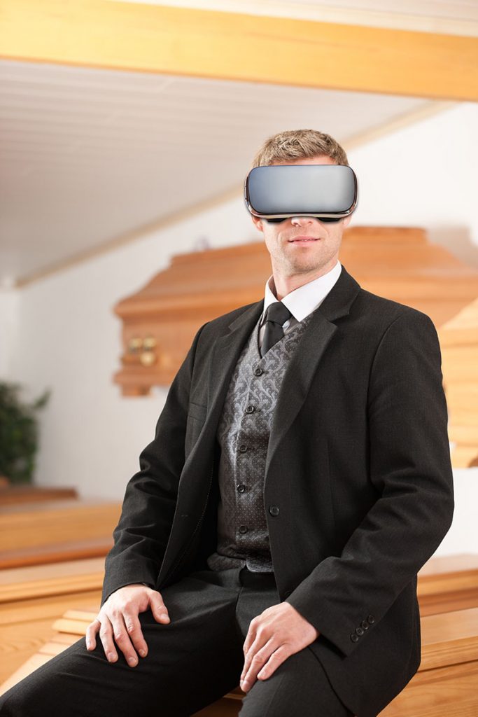Funerario Virtual en funeraria con gafas VR